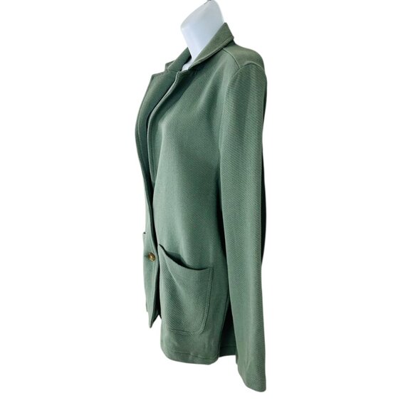Caslon Women's Size M French Terry Knit Green Jacket Blazer NEW - Picture 2 of 9